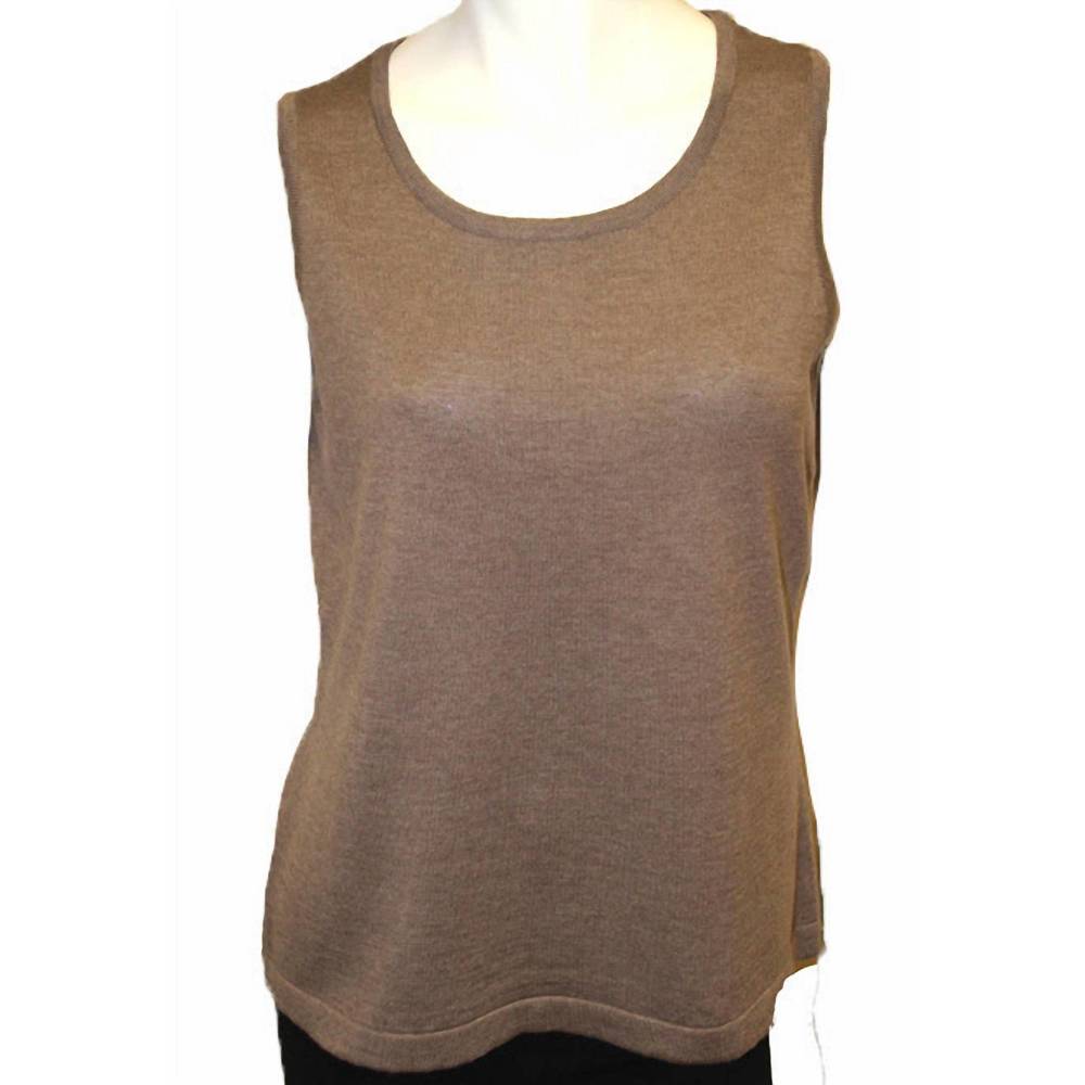 NEW ANGEL bra-friendly knit tank in taupe